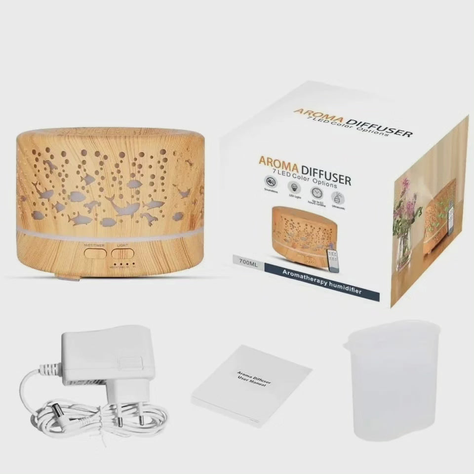 Ultralyd Aroma Diffuser Luftfugter med Fjernbetjening