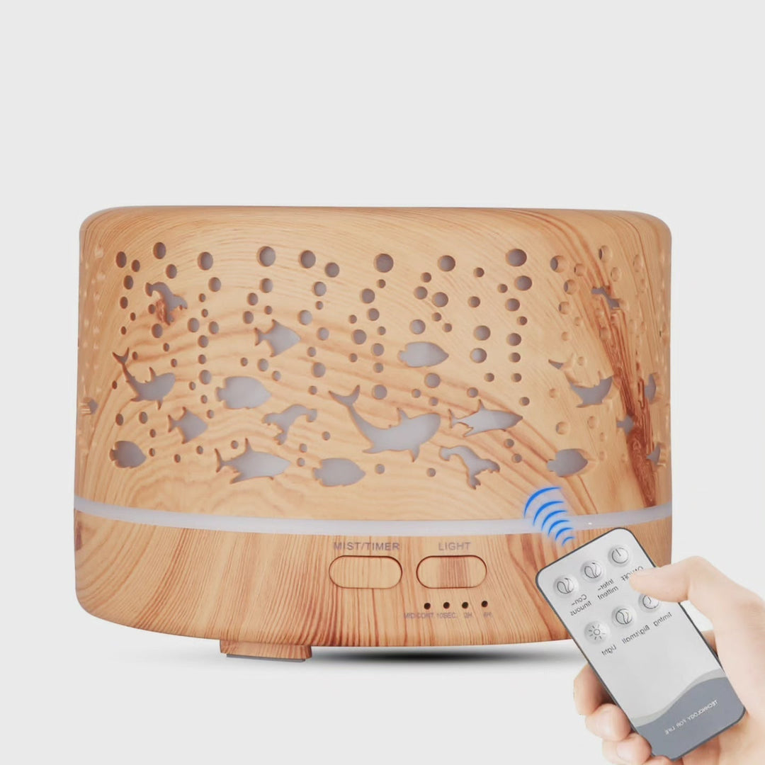 Ultralyd Aroma Diffuser Luftfugter med Fjernbetjening