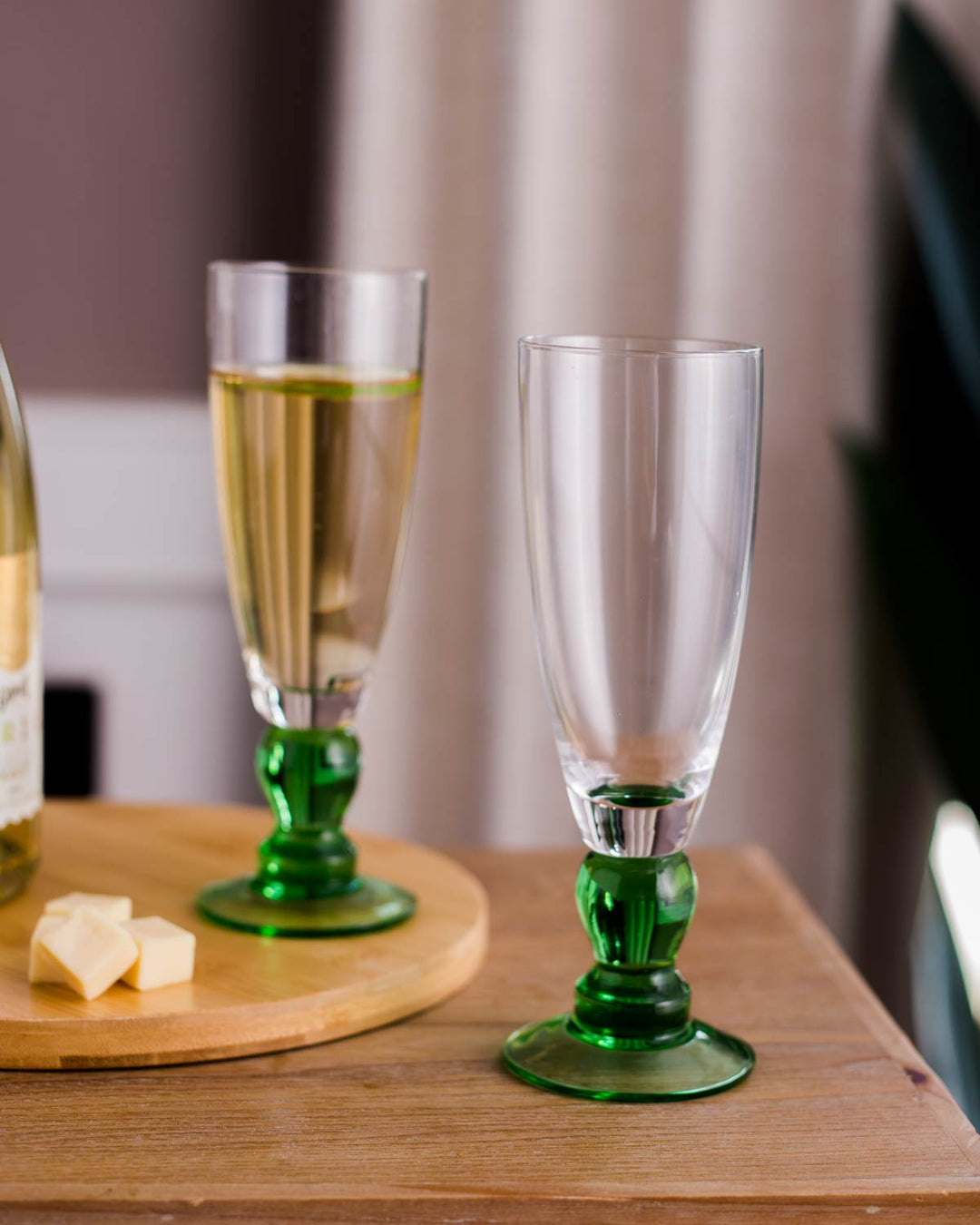 Swirl Grøn Champagneglas - Sæt af 6