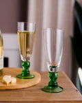 Swirl Grøn Champagneglas - Sæt af 6