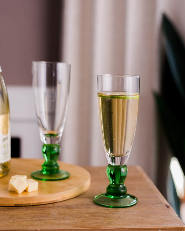 Swirl Grøn Champagneglas - Sæt af 6