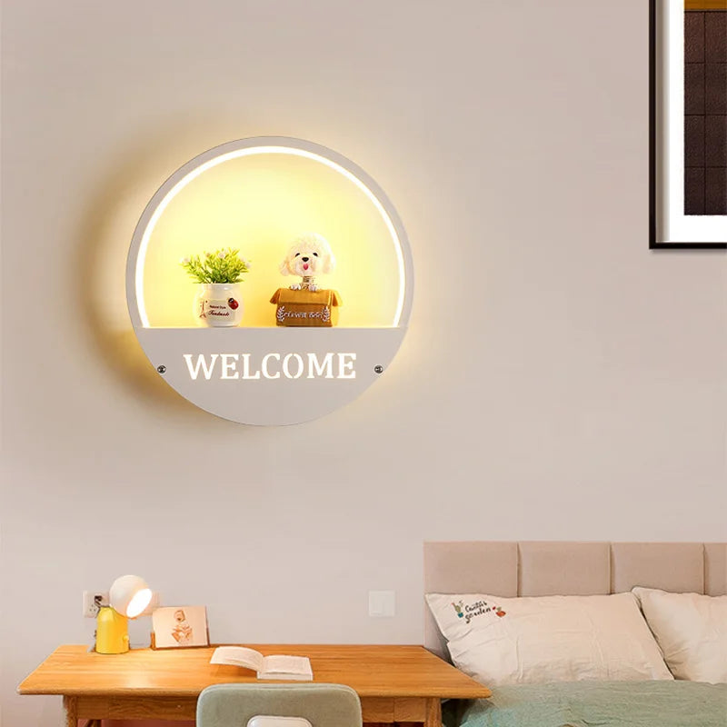 Væglampe til børneværelse – Kreativ LED natlampe med beslag |