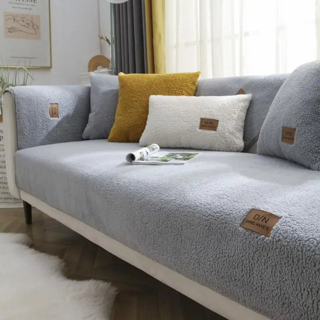 Vandtæt Tykk Fuzzy Sherpa Fleece Rutsjesikker Sofa Dække