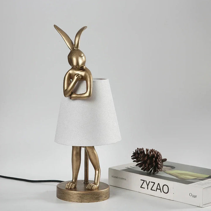 Kaninhoved Bordlampe – Dæmpbar LED Natlampe i Moderne Design til Børneværelse &amp; Stue |