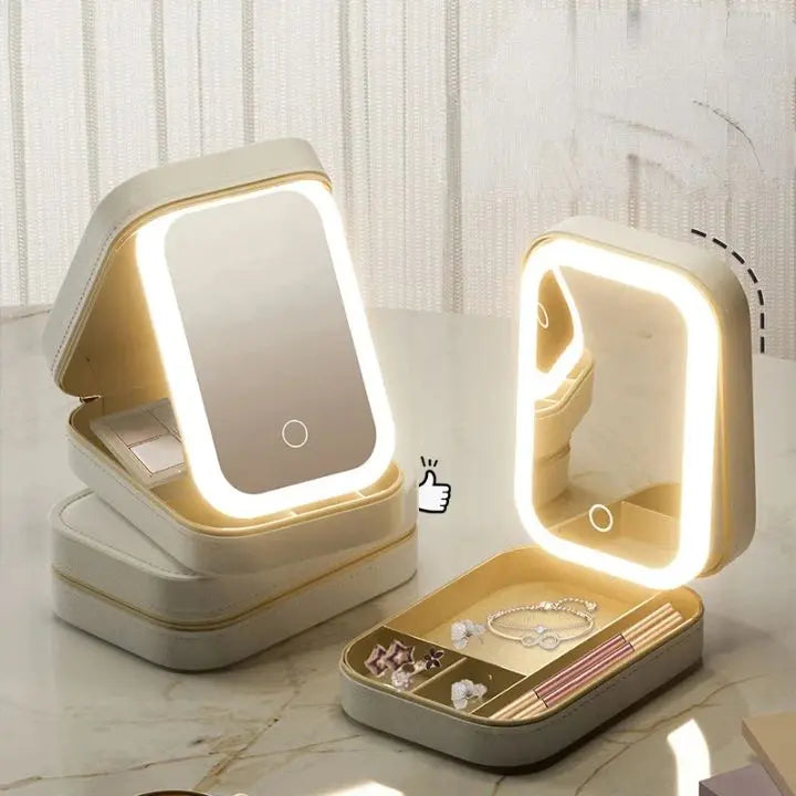 Kosmetisk taske med LED-spejl – Makeup &amp; Organiser hvor som helst