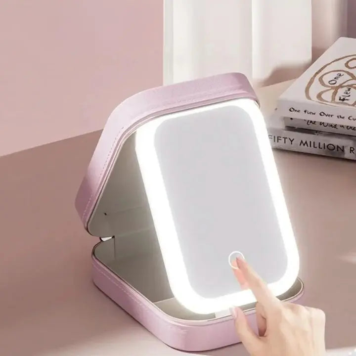 Kosmetisk taske med LED-spejl – Makeup &amp; Organiser hvor som helst