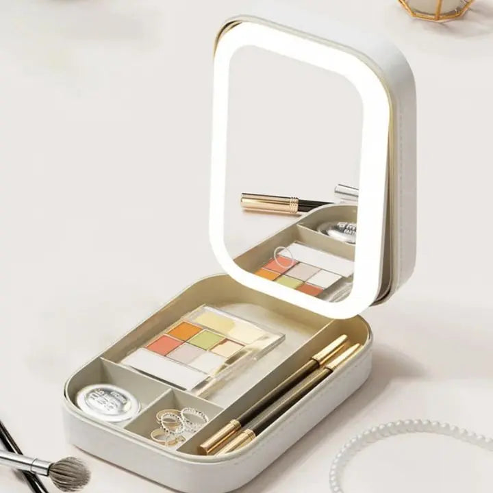Kosmetisk taske med LED-spejl – Makeup &amp; Organiser hvor som helst