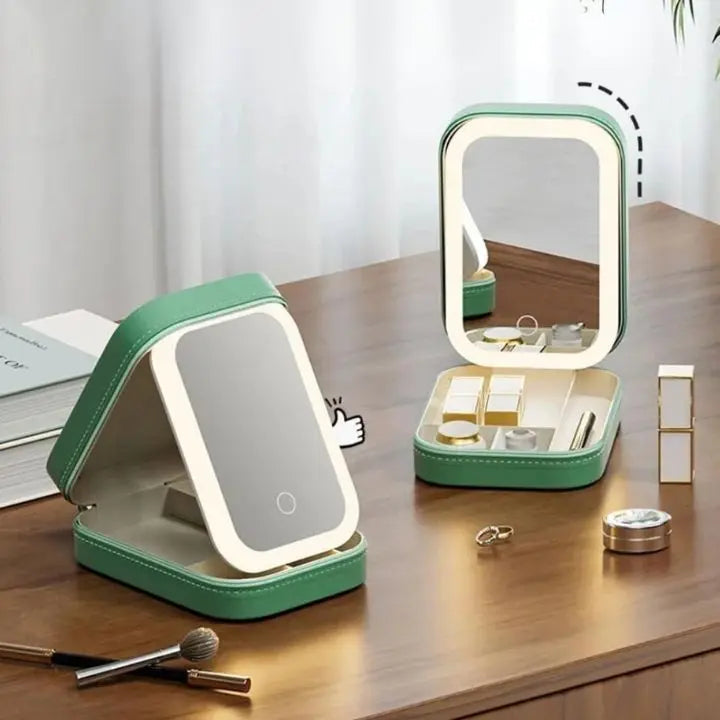 Kosmetisk taske med LED-spejl – Makeup &amp; Organiser hvor som helst