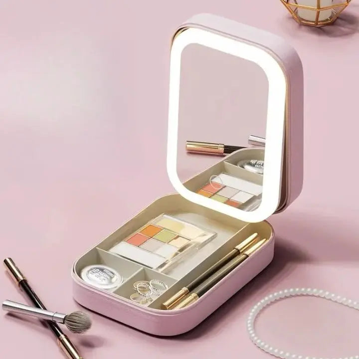 Kosmetisk taske med LED-spejl – Makeup &amp; Organiser hvor som helst