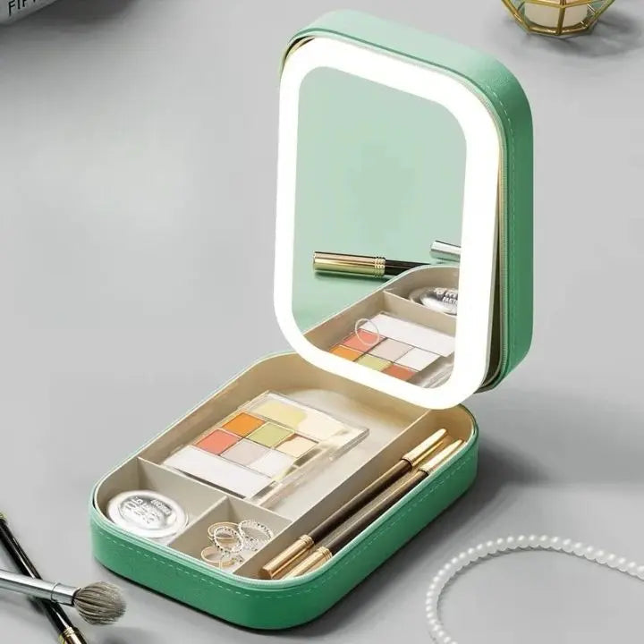 Kosmetisk taske med LED-spejl – Makeup &amp; Organiser hvor som helst