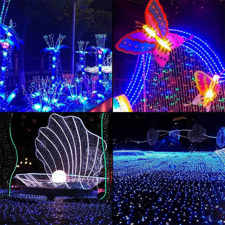 200 LED Ude Vandtæt Julefestival Dekoration Sollamper Lyskæde, Længde: 22m (Blå)