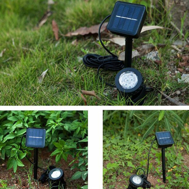 To hoveder LED udendørs vandtæt solunderwater spotlight flomlys