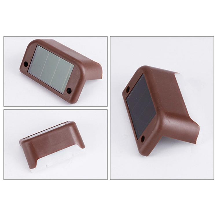 12 PCS Solcelledrevet LED Udendørs Trappelygte IP65 Vandtæt Have Lampe, Varm Hvid Lys (Brun)