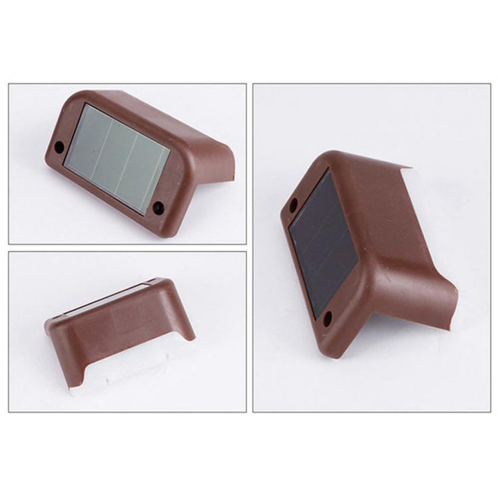 12 PCS Solcelledrevet LED Udendørs Trappelygte IP65 Vandtæt Have Lampe, Varm Hvid Lys (Brun)