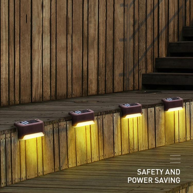 12 PCS Solcelledrevet LED Udendørs Trappelygte IP65 Vandtæt Have Lampe, Varm Hvid Lys (Brun)