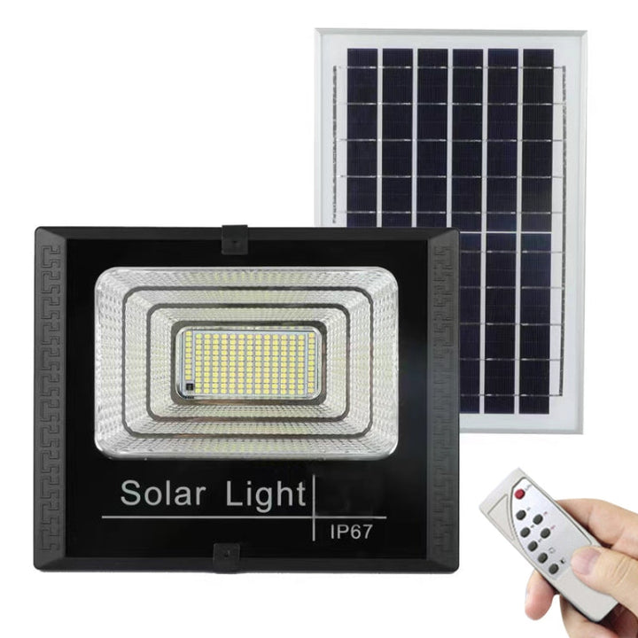 10W 100 LEDs IP67 Vandtæt Solenergi Flomlys med Fjernbetjening