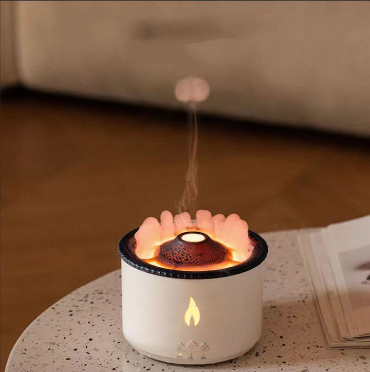 Aroma luftfugter med flammeeffekt &amp; natlys til afslapning &amp; rumduft