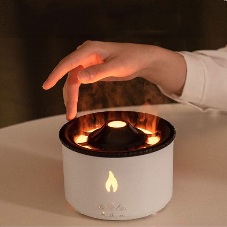 Aroma luftfugter med flammeeffekt &amp; natlys til afslapning &amp; rumduft