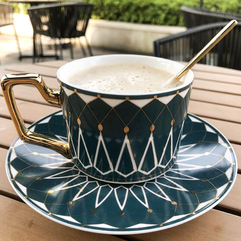 Kvadrat A Retro-Mønster Kaffe Kop