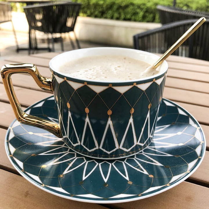 Kvadrat A Retro-Mønster Kaffe Kop