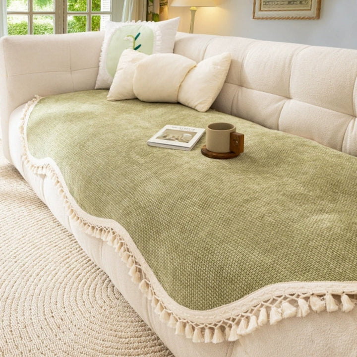 Luksus Chenille Vævet Tekstur Puf Sofa Cover