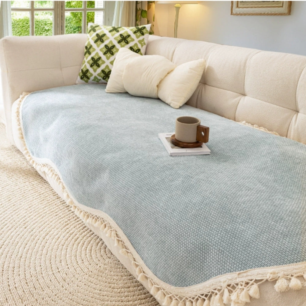 Luksus Chenille Vævet Tekstur Puf Sofa Cover