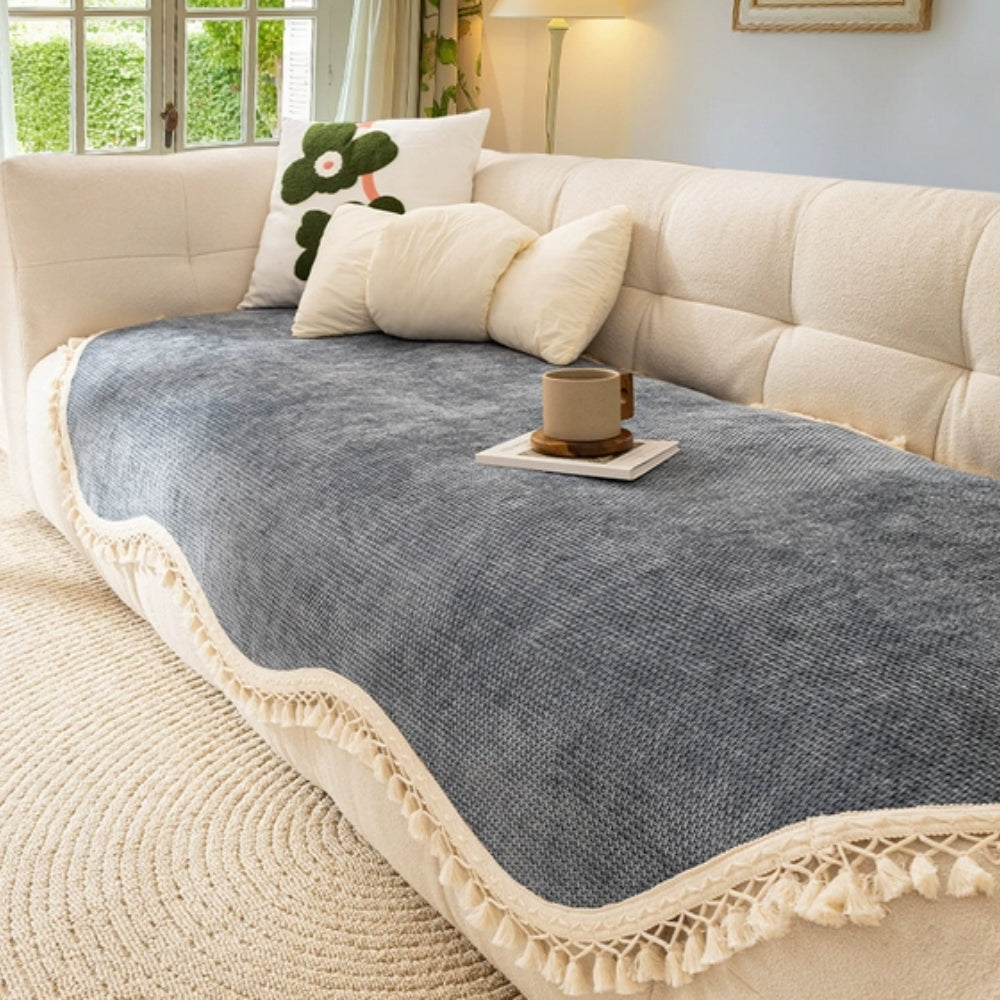 Luksus Chenille Vævet Tekstur Puf Sofa Cover