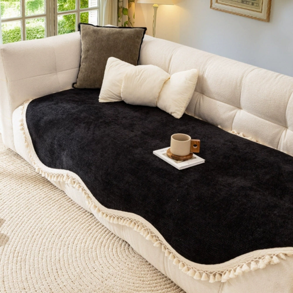 Luksus Chenille Vævet Tekstur Puf Sofa Cover