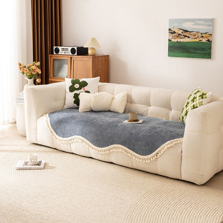 Luksus Chenille Vævet Tekstur Puf Sofa Cover