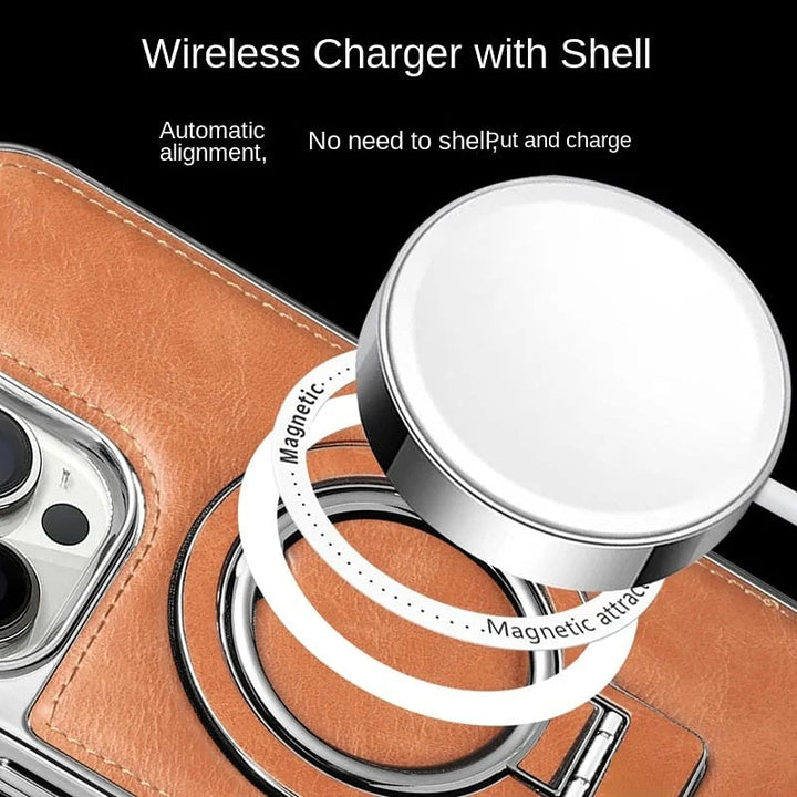 Luksus Læder Usynlig Stativ iPhone Etui