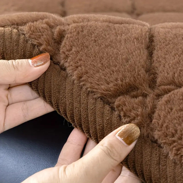 Luksuriøs Plush Diamant Stitched Sofa Cover
