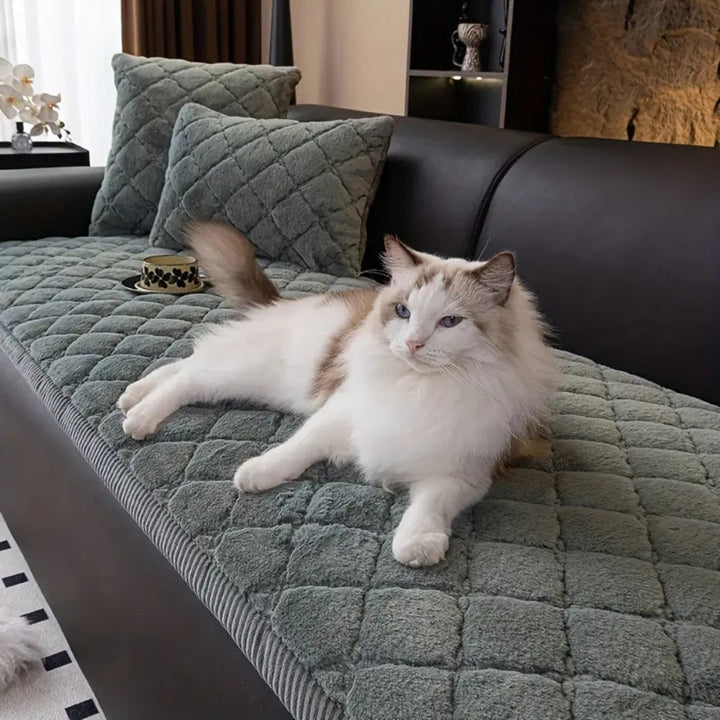 Luksuriøs Plush Diamant Stitched Sofa Cover