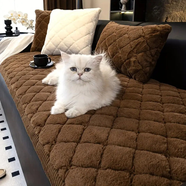 Luksuriøs Plush Diamant Stitched Sofa Cover