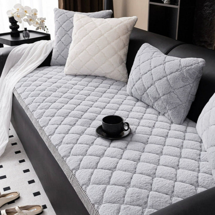 Luksuriøs Plush Diamant Stitched Sofa Cover