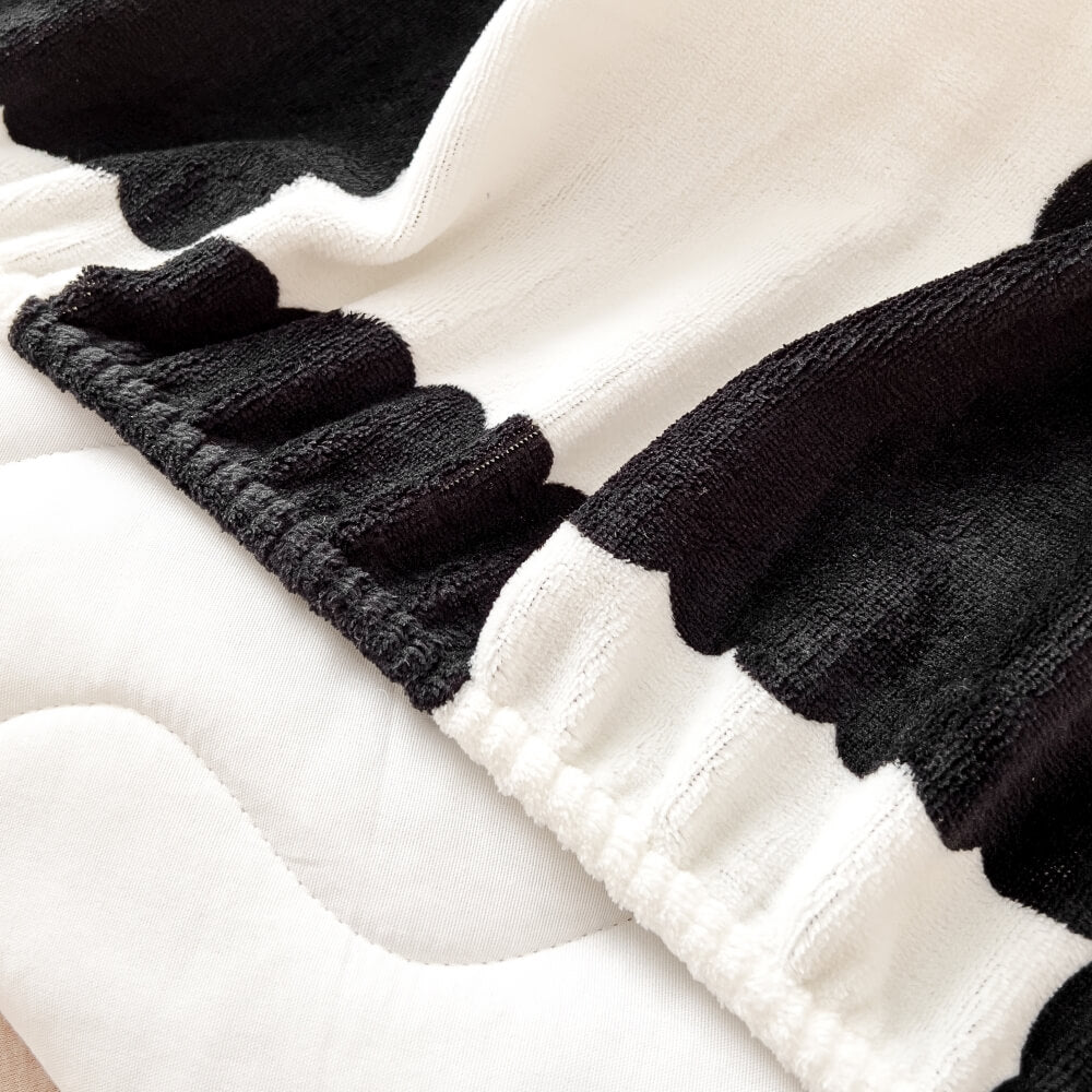 Mælk Velvet Tjekket Sengelinned Fitted Sheet Madrasbetræk
