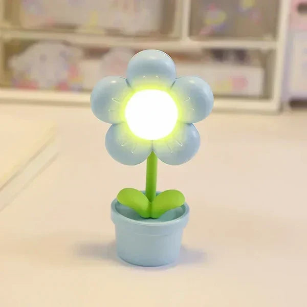 Sød Blomst Natlampe til Børn – LED Bordlampe i Blomsterdesign til Børneværelset