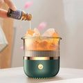 Himalaya saltkrystal lampe & æterisk olie diffuser, USB ultrasonisk luftfugter til hjemmet & kontoret