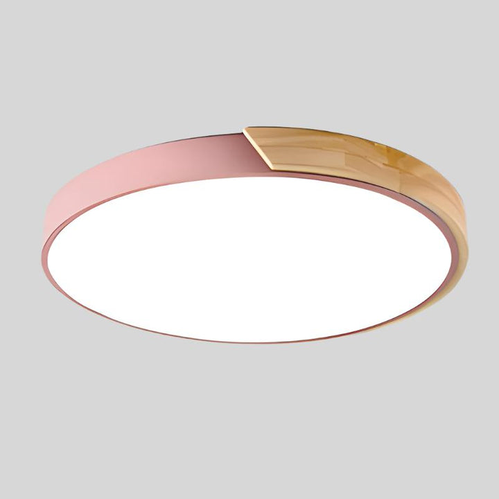 Træ Makron Cirkulær Loftlampe