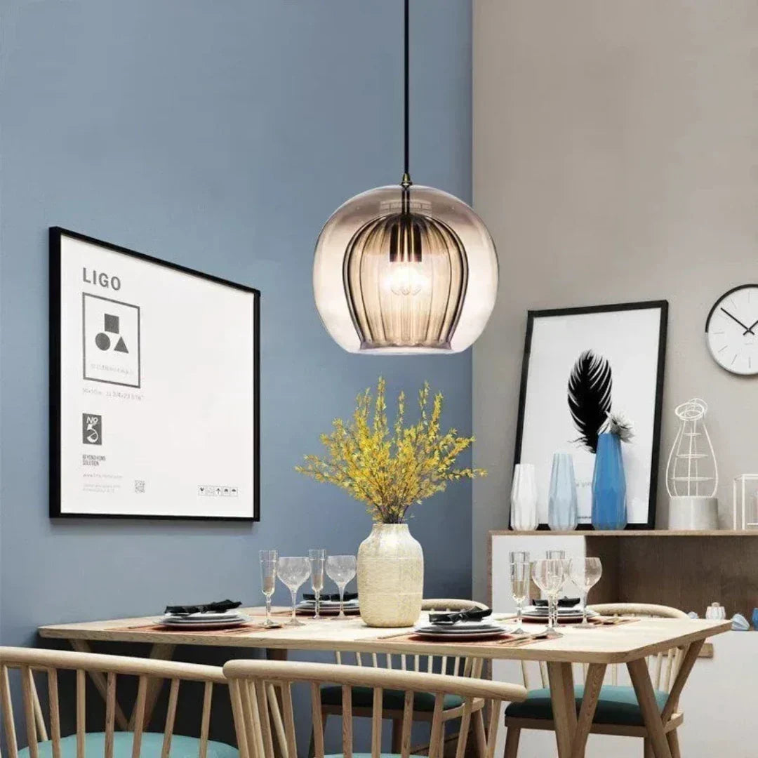 TimberGlow - Moderne Glas Pendel Lys