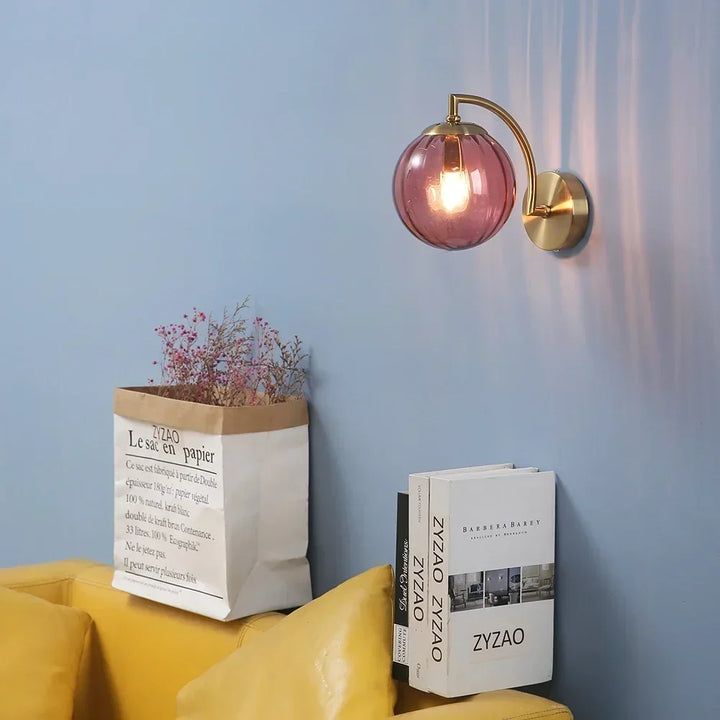 Moderne LED Væglampe lavet af farvet glas, nordisk minimalistisk stue-soveværelse væglampe, spisestue-køkken indendørs lys