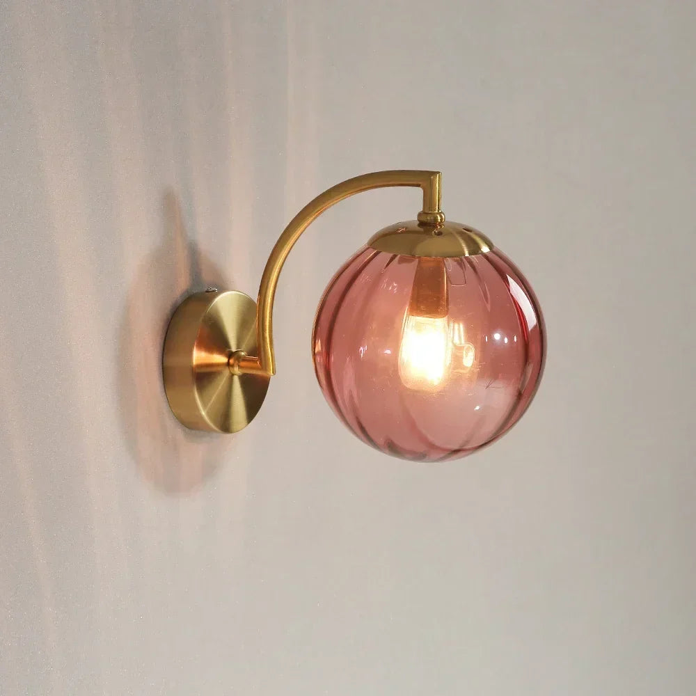 Moderne LED Væglampe lavet af farvet glas, nordisk minimalistisk stue-soveværelse væglampe, spisestue-køkken indendørs lys