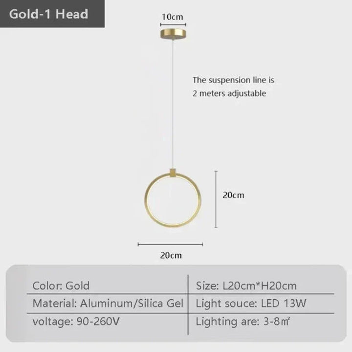 Elegant Dobbelt Ring Pendel Lys | DuoGlow