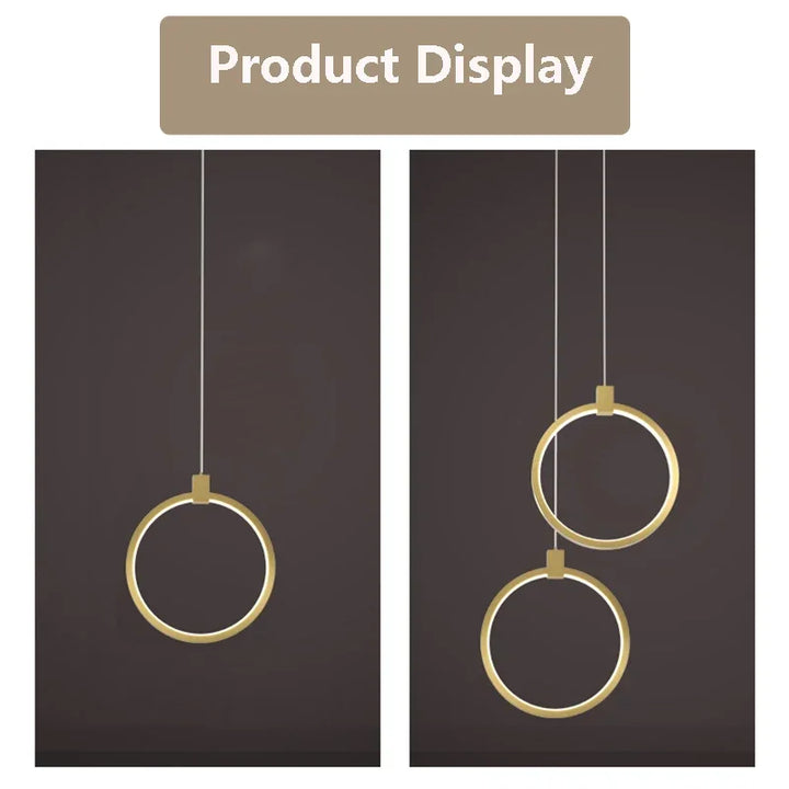 Elegant Dobbelt Ring Pendel Lys | DuoGlow