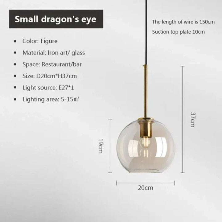 Nordisk hængende loftlys i glas