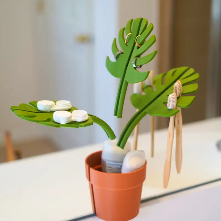 Monstera Spejlmonteret Badeværelsesorganisator - Pladsbesparende med Stilfuldt Design