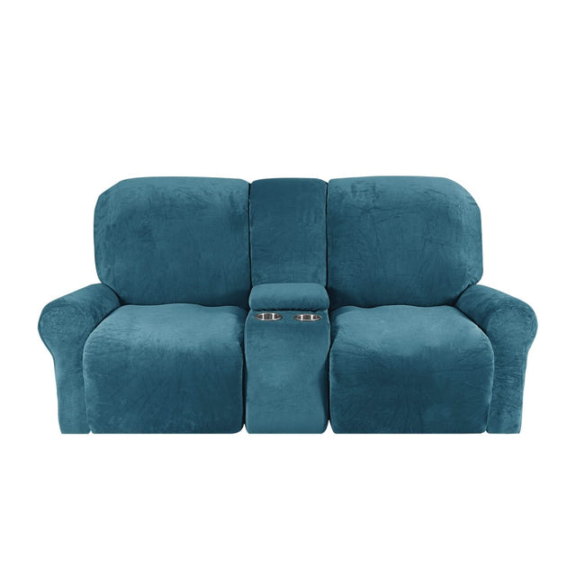 2-personers Recliner Sofa Cover med Kop Holdere – Velvet Plush