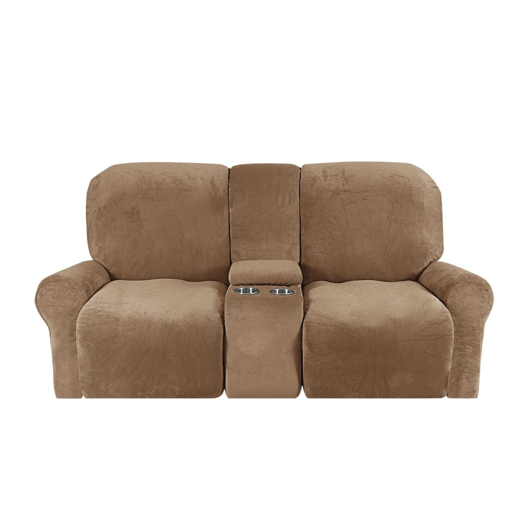 2-personers Recliner Sofa Cover med Kop Holdere – Velvet Plush
