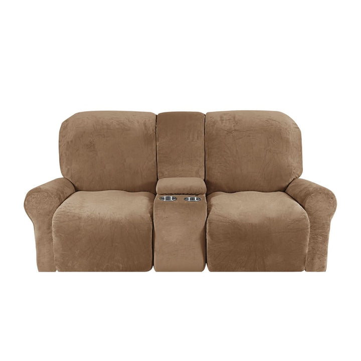 2-personers Recliner Sofa Cover med Kop Holdere – Velvet Plush