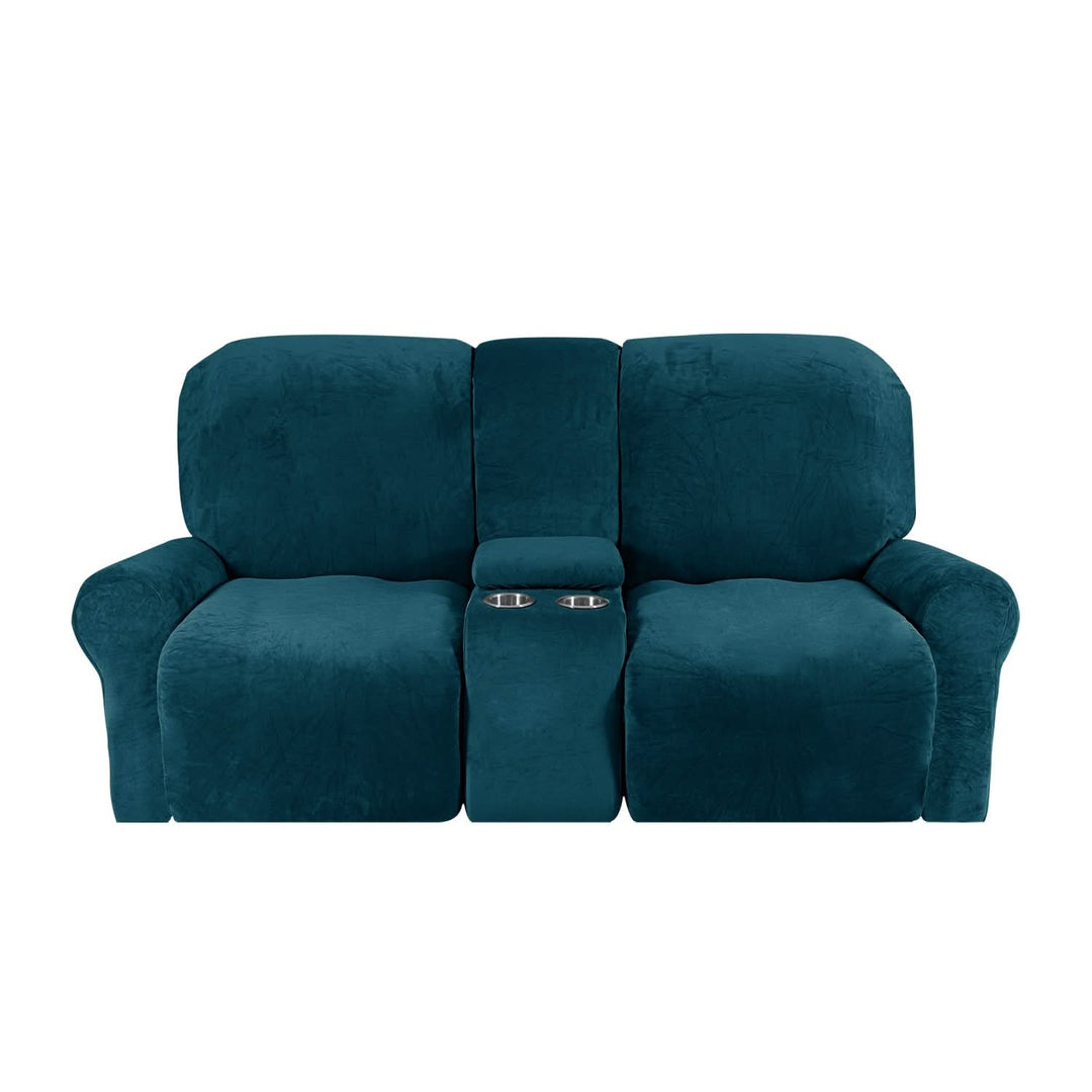 2-personers Recliner Sofa Cover med Kop Holdere – Velvet Plush