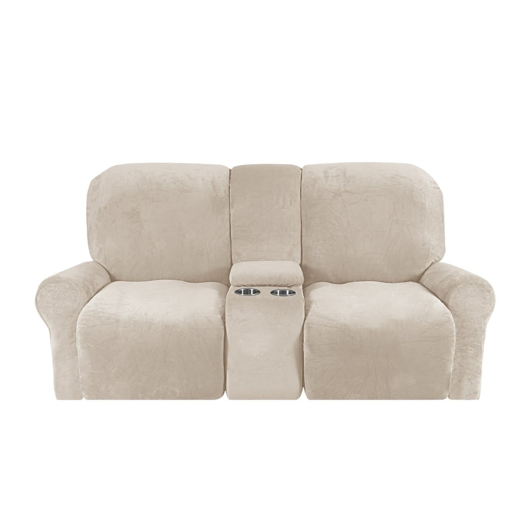 2-personers Recliner Sofa Cover med Kop Holdere – Velvet Plush